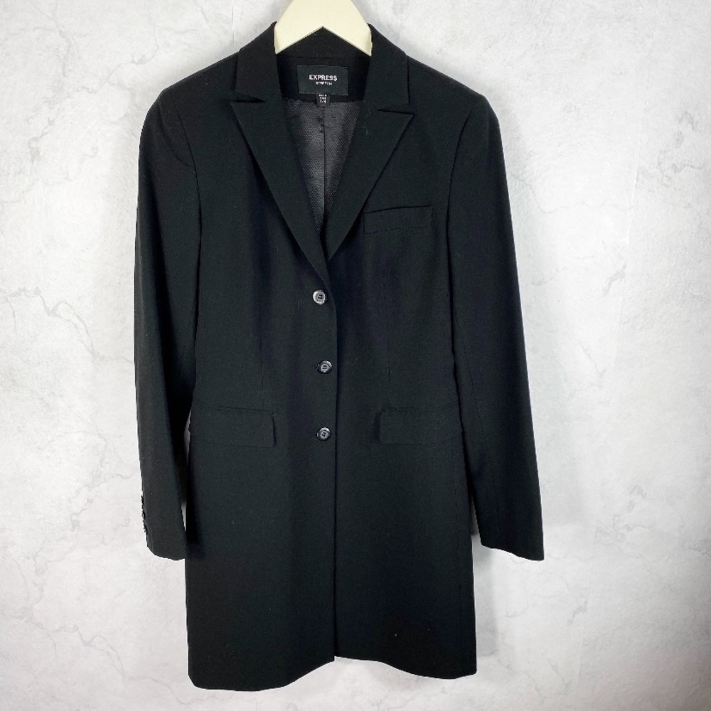 [Express] Classic Black Long Blazer Jacket